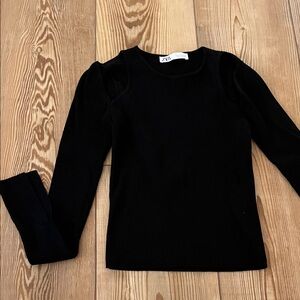 Zara Elegant Black Long Sleeve Top